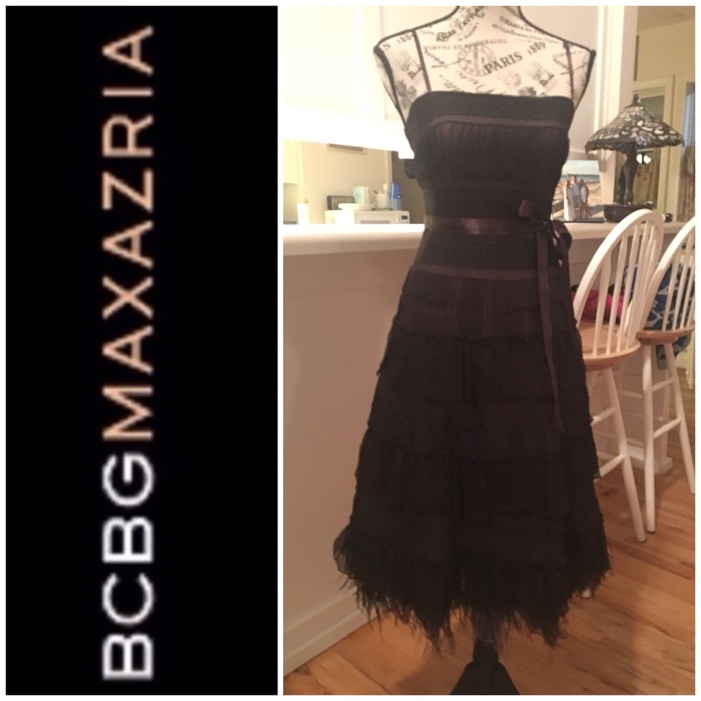 BCBGMaxAzaria Runway Cocktail Dress Brown Size 2